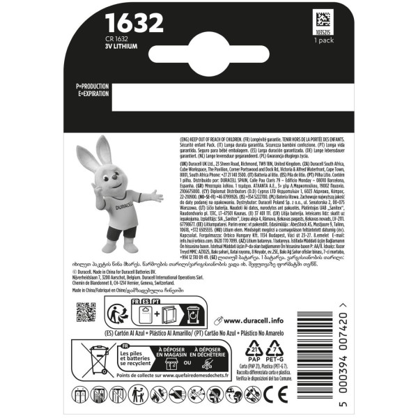 Фото - Батарейка Duracell DL1632 DSN (5011068)
