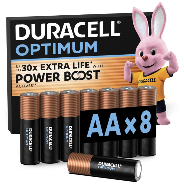 Фото - Батарейка тип AA Duracell LR06 KPD 08*10 OPTIMUM УП. 1X8 ШТ