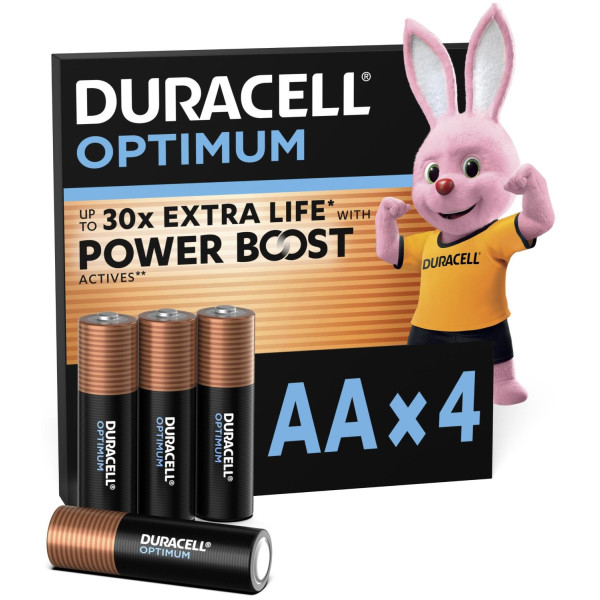 Фото - Батарейка тип AA Duracell LR06 KPD 04*10 OPTIMUM УП. 1X4 ШТ