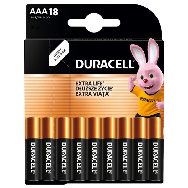 Фото - Батарейка тип AAA Duracell MN2400 (LR03) 18 шт. (5002779)