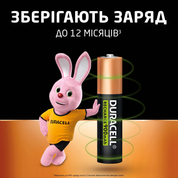 Фото - Аккумулятор тип AAA Duracell HR03 (AAA) 900mAh уп. 4шт.