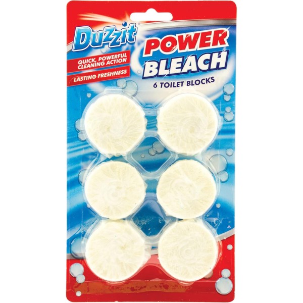 Фото - Туалетный блок Duzzit таблетки для сливного бачка Power Bleach 6 шт. (DWCTPB6)