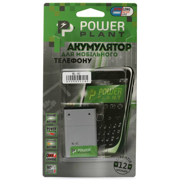 Фото - Акумулятор для мобільного телефону PowerPlant Nokia BL-5C 5130/6108/6230/N72 (DV00DV1143)