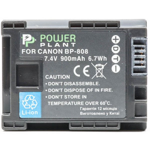 Фото - Аккумулятор для фотокамеры PowerPlant Canon BP-808 Chip 900mAh (DV00DV1260)