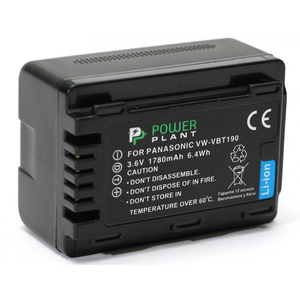 Фото - Акумулятор для фотокамери PowerPlant Panasonic VW-VBT190 1780mAh (DV00DV1412)