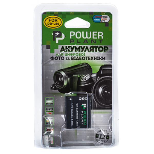 Фото - Аккумулятор для фотокамеры PowerPlant Sanyo DB-L80, D-Li88 900mAh (DV00DV1289)