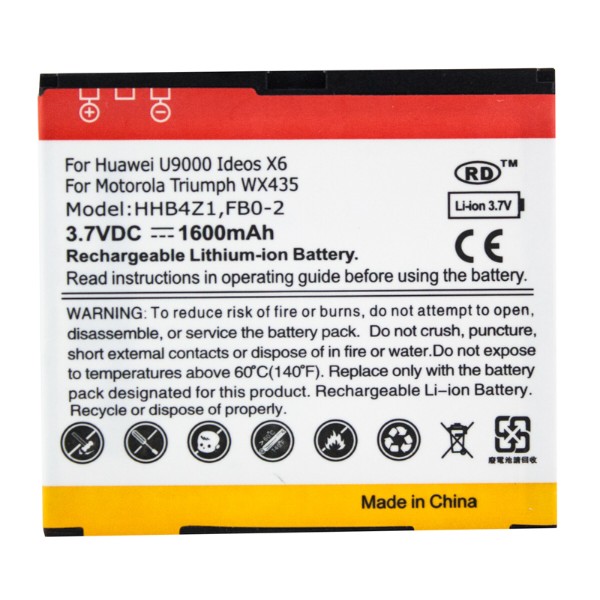 Фото - Аккумулятор для мобильного телефона PowerPlant 7Huawei U9000, Motorola Triumph WX435 (HHB4Z1) 1600mAh (DV00DV6109)