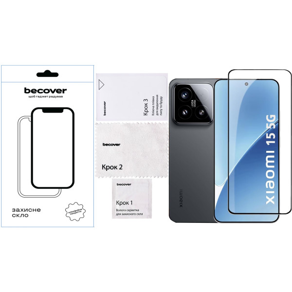 Фото - Защитное стекло для смартфона BeCover for Xiaomi 15 5G Black (713419)
