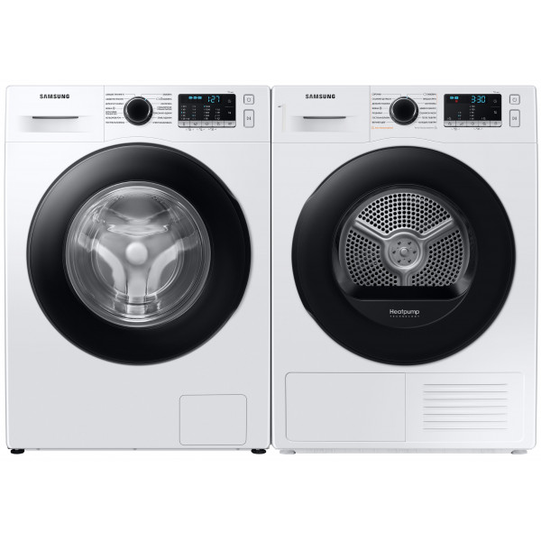 Фото - Комплект техніки Samsung Пральна машина з фронтальним завантаженням + Сушильна машина Samsung WW90CGC0EDAELE + DV90TA040AE/UA