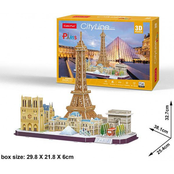 Фото - 3D пазли Cubic Fun City Line "Париж" (MC254h)