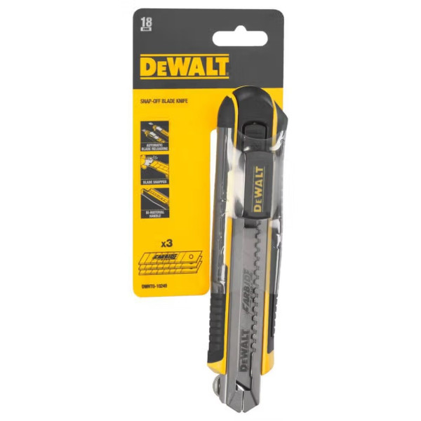 Фото - Ніж будівельний DeWALT SLIDER – CARTRIDGE 18-мм (DWHT0-10249)