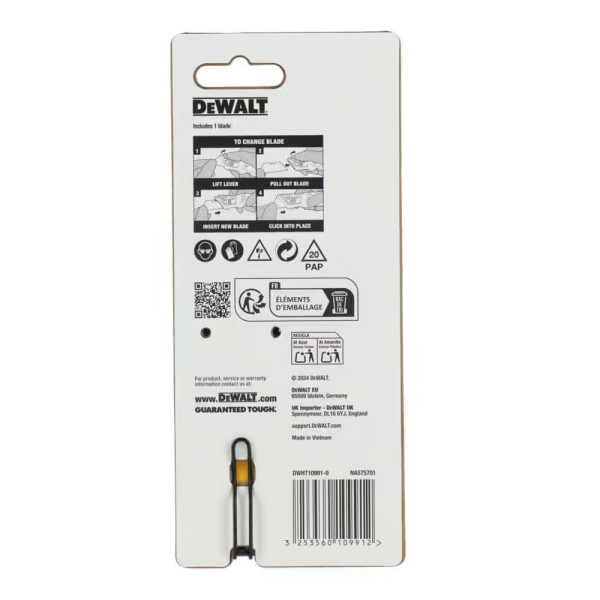 Фото - Ніж будівельний DeWALT 82 мм (DWHT10991-0)