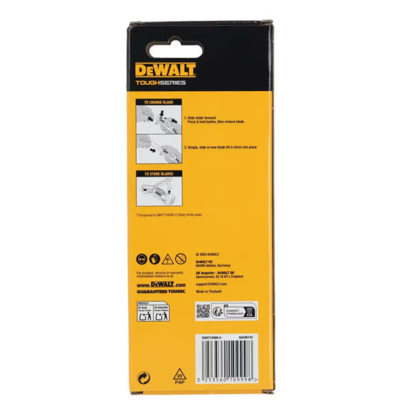 Фото - Ніж будівельний DeWALT 176 мм (DWHT10999-0)