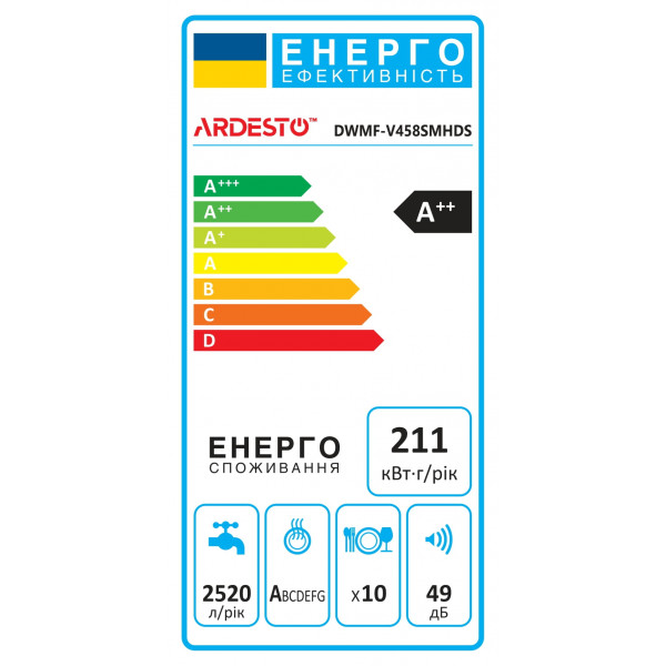 Фото - Посудомоечная машина отдельностоящая ARDESTO DWMF-V458SMHDS
