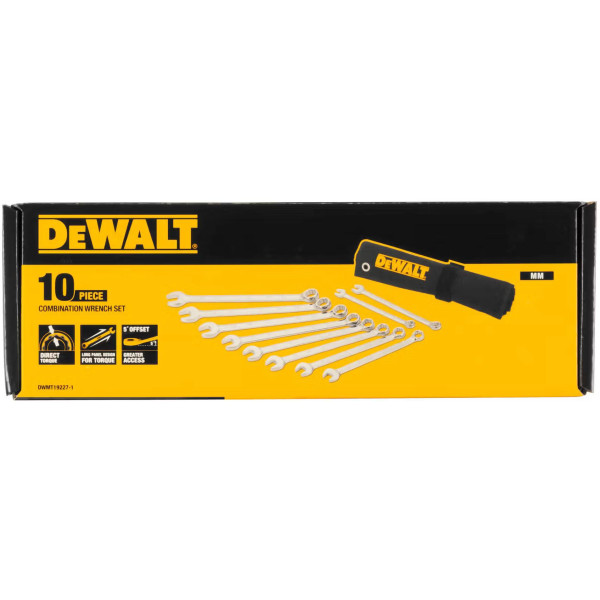 Фото - Набір комбінованих ключів DeWALT 10 шт. (DWMT19227-1)