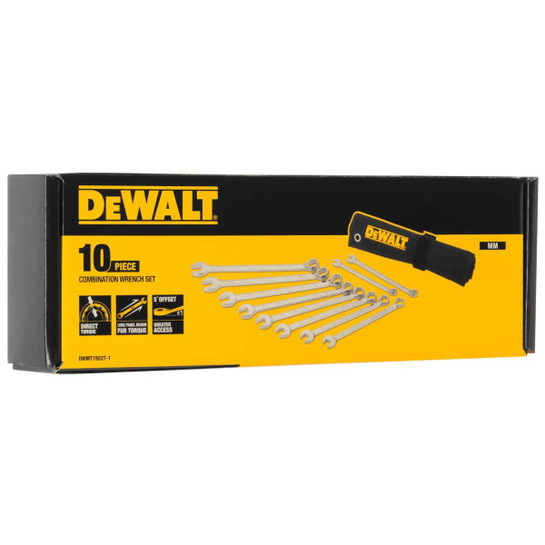 Фото - Набір комбінованих ключів DeWALT 10 шт. (DWMT19227-1)