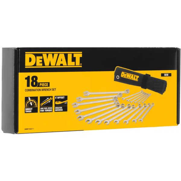 Фото - Набір комбінованих ключів DeWALT 18 шт. (DWMT19237-1)