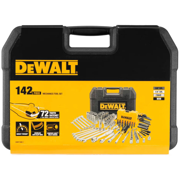 Фото - Набір інструментів DeWALT 1/4", 3/8" 142 шт. (DWMT73802-1)