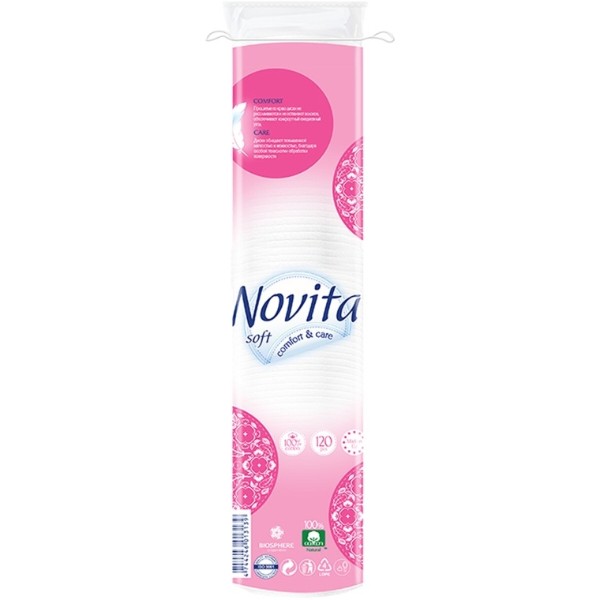 Фото - Ватні диски Novita Soft 120 шт. (4744246013153)