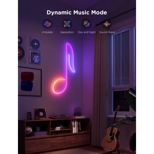 Фото - Светодиодная лента Govee H61D3 Neon Rope Light RGBIC WI-FI/Bluetooth White 2,5 m (H61D5301)