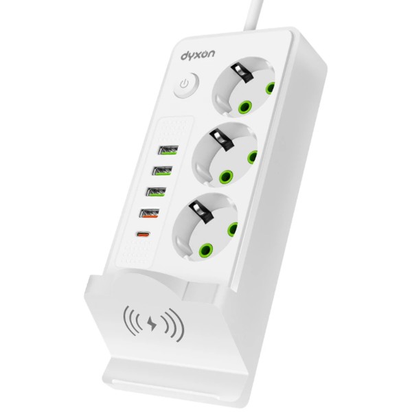 Фото - Мережевий фільтр Dyxon QL-1080 Magnetic 2 м 3 р 4 USB-A 1 USB-C (PD) White (DXN-QL1080-2M-W)