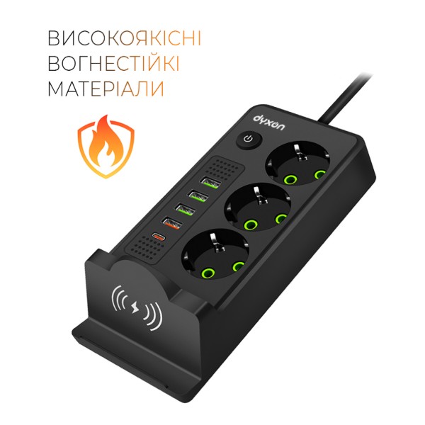 Фото - Мережевий фільтр Dyxon QL-1080 Magnetic 2 м 3 р 4 USB-A 1 USB-C (PD) Black (DXN-QL1080-2M-B)