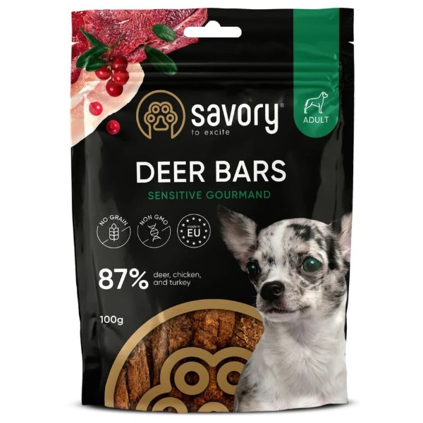 Фото - Лакомство для собак Savory Bars With Venison 100 г (4820261921120)