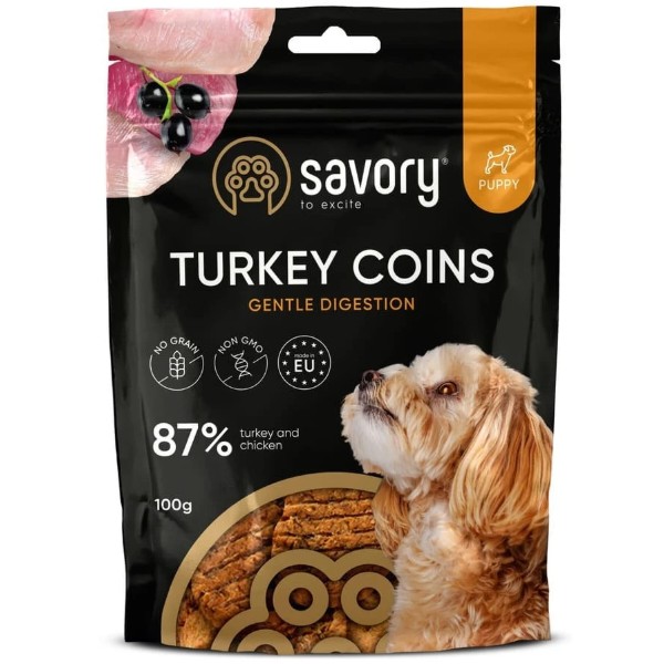 Фото - Лакомство для собак Savory Puppy Coins With Turkey 100 г (4820261921090)