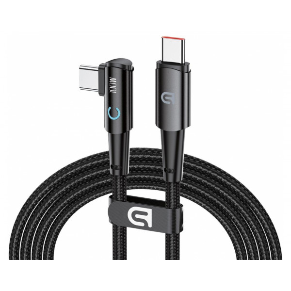Фото - Кабель Armorstandart AT-C1D USB Type-C to 90-degree USB Type-C 100W 1,2m Black (ARM75870)