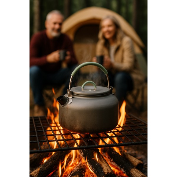 Фото - Набір посуду туристичний Bo-camp Explorer XL 4 Pieces Hard Anodized Grey/Green (2200249)