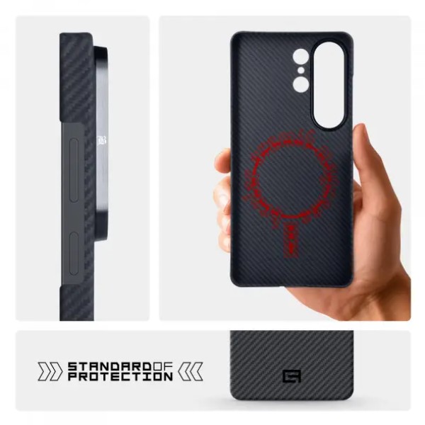 Фото - Чохол для смартфону Armorstandart BlackIcon Aramid Twill MagCase for Samsung S26 Ultra Black (ARM90147)