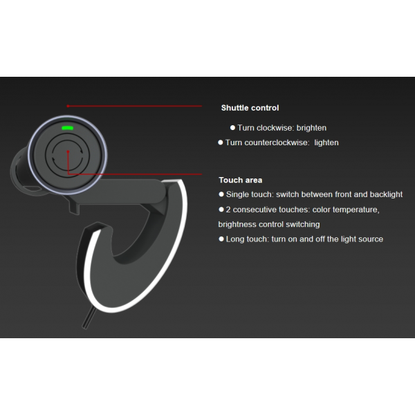 Фото - Лампа для монітора Choetech + задня підсвітка Elesense, 90+48 LED, 7W, сенсорне керування (E1132-GY)