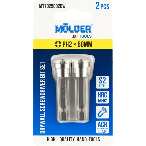 Фото - Біта для викрутки Molder PH2x50 мм 2 шт. (MT7025002DW)