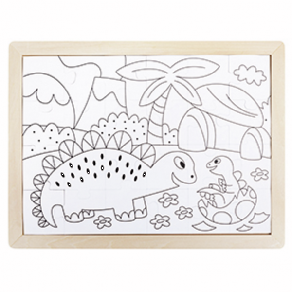 Фото - Пазли (3-4 роки) Hape Динозаври з розмальовкою (E1641)