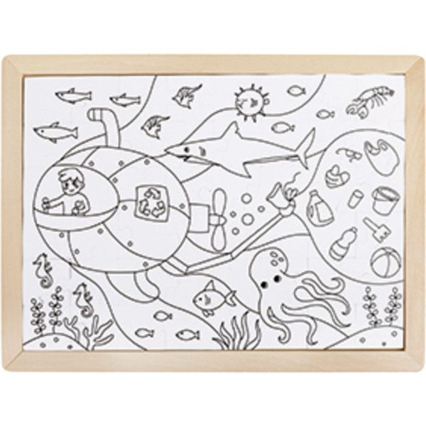 Фото - Пазлы (5-7 лет) Hape Океан с раскраской (E1643)