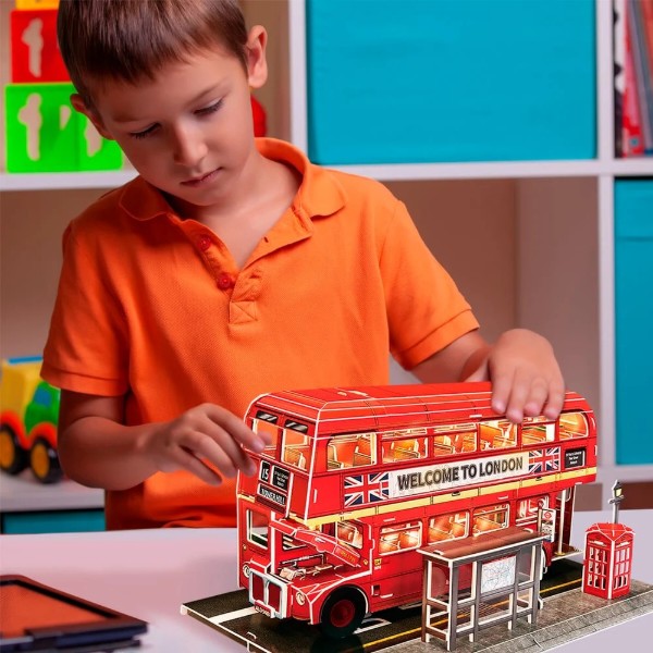 Фото - 3D пазли Cubic Fun  ЛОНДОНСЬКИЙ АВТОБУС З LED ПІДСВІТКОЮ (L538H)