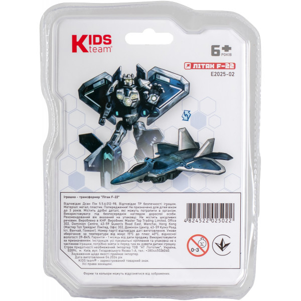 Фото - Робот-трансформер Kids Team Літак F-22 (E2025-02)