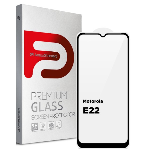 Фото - Защитное стекло для смартфона Armorstandart Full Glue for Motorola E22 Black (ARM65551)