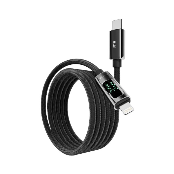 Фото - Кабель YOKI DISPLAY Type-C to Lightning 30W 1.2m Black (YK-DI88)
