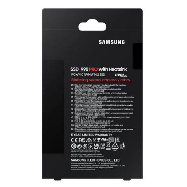 Фото - SSD-накопичувач внутрішній Samsung M.2 2280 1TB W/HEATSINK/990 PRO (MZ-V9P1T0CW)