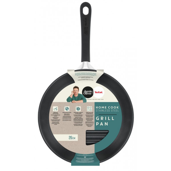 Фото - Сковорода гриль Tefal E3039075 Jamie Oliver Home Cook 26 см