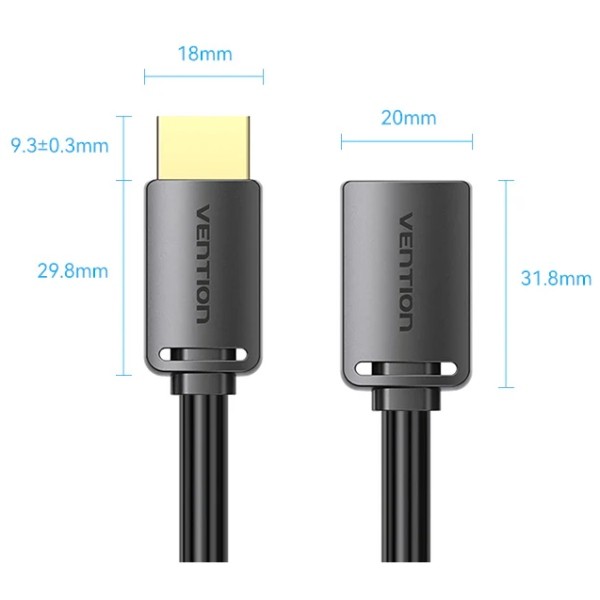 Фото - Кабель HDMI Vention HDMI M - F 5.0 м, V2.0 4K 60Hz (AHCBJ)