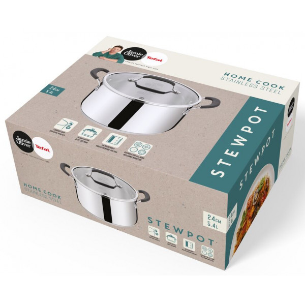 Фото - Каструля Tefal E3184655 Jamie Oliver Home Cook 24 см/5,4 л