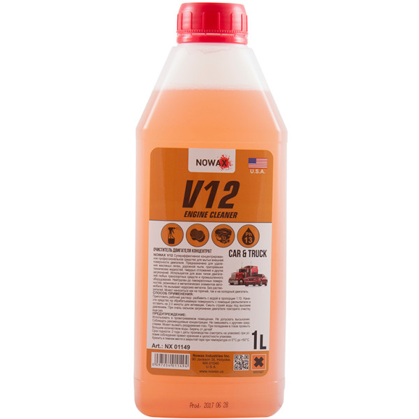 Фото - Очиститель для авто NOWAX поверхности двигателя V12 Engine Cleaner 1 л концентрат 1:10 (NX01149)