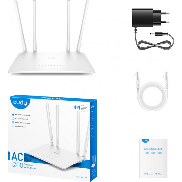 Фото - Маршрутизатор интернет WiFi5 Cudy WR1200 (73-00514)