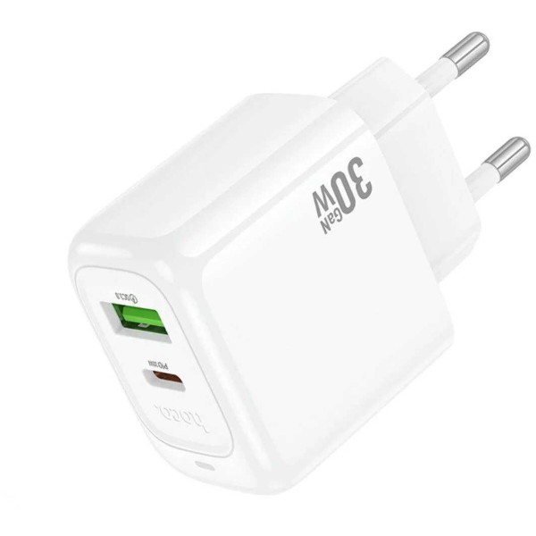 Фото - Мережевий зарядний пристрій HOCO CS55A Surplus PD30W+QC3.0 charger White (6942007631549)