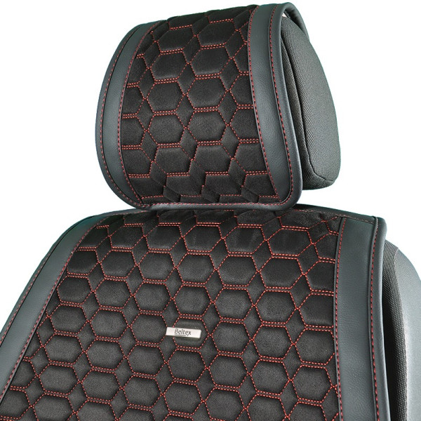 Фото - Накидка на спинку переднього сидіння автомобіля Beltex Monte Carlo, black-red 2 шт. (BX81160)
