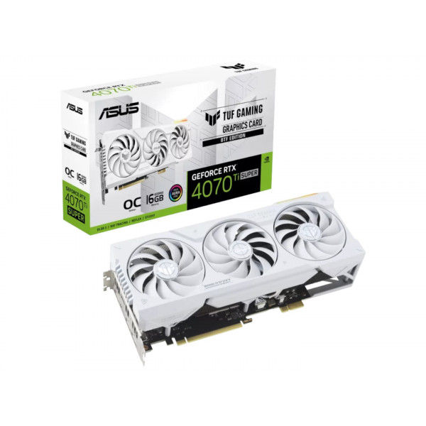 Фото - Видеокарта Asus GeForce RTX 4070 Ti SUPER 16GB GDDR6X OC (TUF-RTX4070TIS-O16G-BTF-WHITE) Фото - Видеокарта Asus GeForce RTX 4070 Ti SUPER 16GB GDDR6X OC (TUF-RTX4070TIS-O16G-BTF-WHITE)
