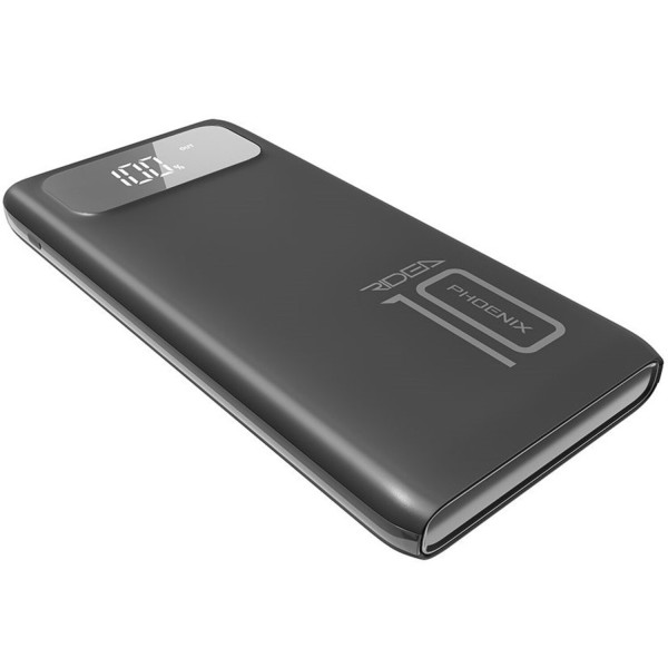 Фото - Батарея мобільна Ridea Phoenix10 10W digital display + lamp 10000 mAh Black (RP-D10L)