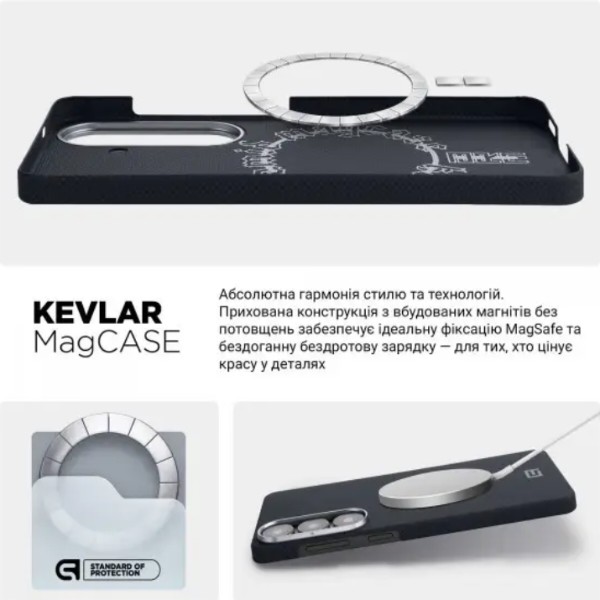 Фото - Чехол для смартфона Armorstandart BlackIcon Aramid Plain MagCase for Samsung S26 Black (ARM90164)